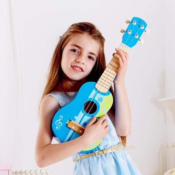 NEW HAPE Kid's Wooden Toy Ukulele Ukelele 21" Musical Instrument Nylon Strings D - Picture 1 of 15